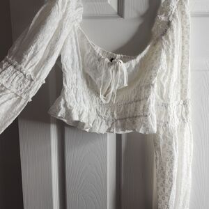 PrettyLittleThing White Lace Blouse